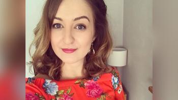 A woman looking at the camera