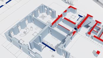 A virtual 3D floor plan