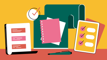 Illustration of documents and to-do list