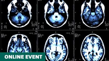 Six brain scan images from an MRI scan