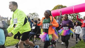 People running in a charity run