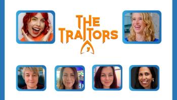 Six women's faces, with a logo saying 'The Traitors' between them