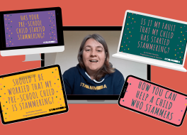 A montage showing a desktop computer, a laptop, a tablet and a mobile phone, one displaying a woman looking at the camera and smiling