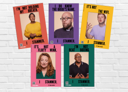 A set of five colourful posters
