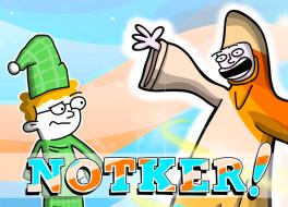 A comic strip featuring two men with the text 'Notker!'