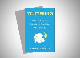 A book cover with 'Stuttering: from shame and anxiety to confidence authenticity' on it, 