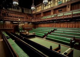 The UK House of Commons room without anybody in it