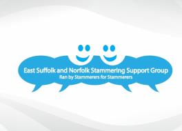 A logo saying 'East Suffolk & Norfolk Stammering Support Group. Ran by stammerers for stammerers'