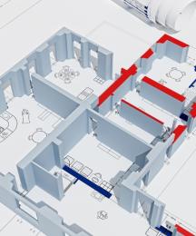 A virtual 3D floor plan