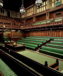 The UK House of Commons room without anybody in it