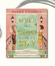 An illustrated children's book cover, surrounded by charcoal swirls