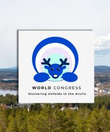A logo featuring an illustrated reindeer on a scenic backdrop