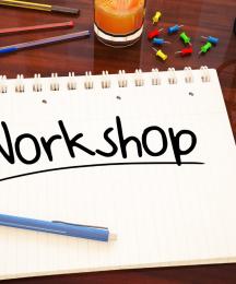 A writing pad with the word 'Workshop' on it