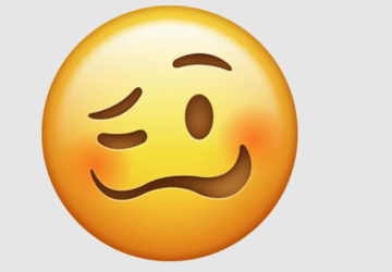 An emoji showing a woozy face