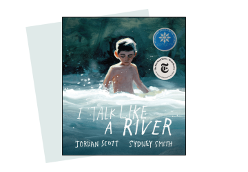 Book Review: I Talk Like A River The illustrated front cover of a book, of a boy in a river