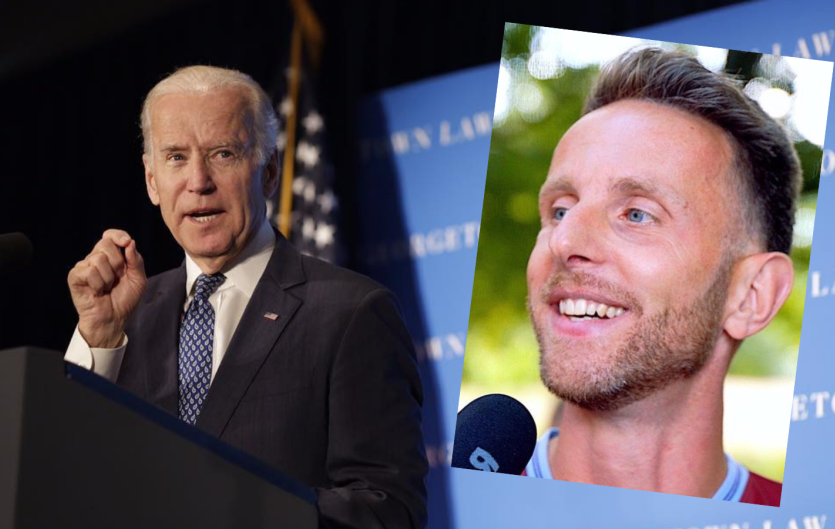 The impact of Joe Biden The article's author, Adam Wright, beside a picture of Joe Biden