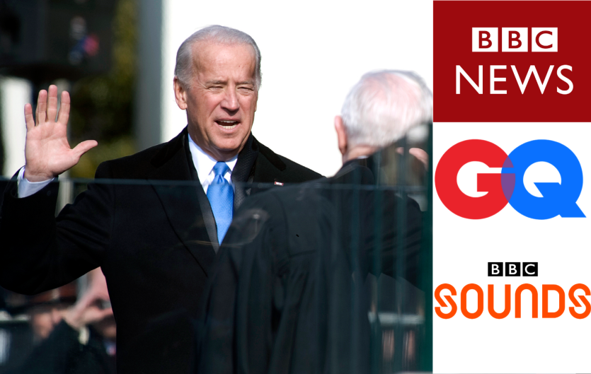Joe Biden being sworn in as president