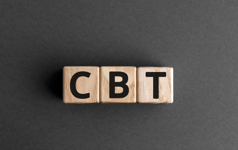 How cognitive behaviour therapy (CBT) helped me Three lettered building blocks, spelling CBT.