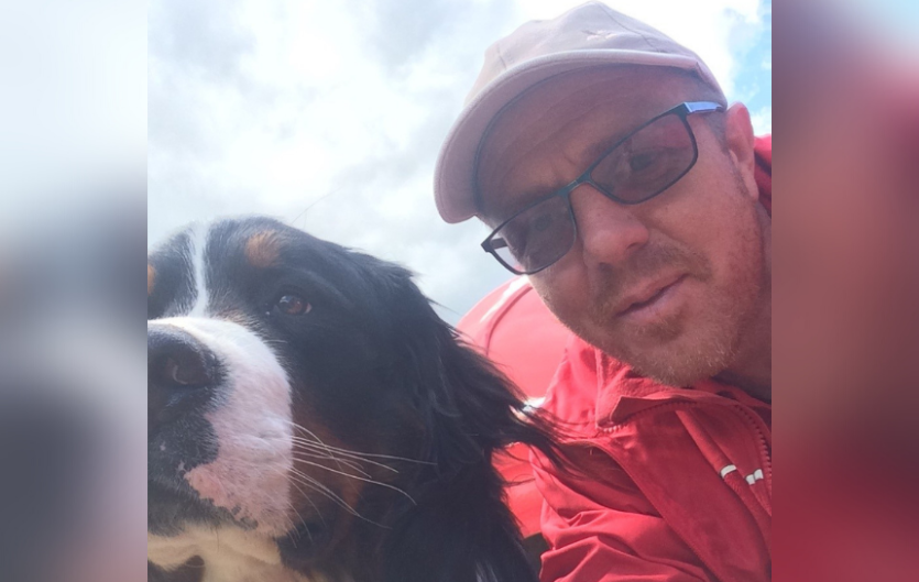 Embrace who you are. Be you and be proud! The article's author, Chris Shorter, with his dog