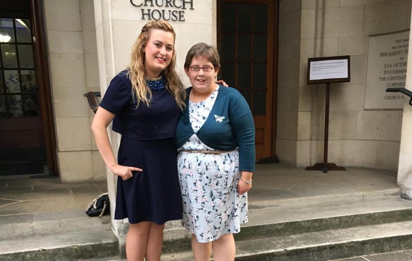 Words can have a lasting effect The article's author, Christine Birney, with friend