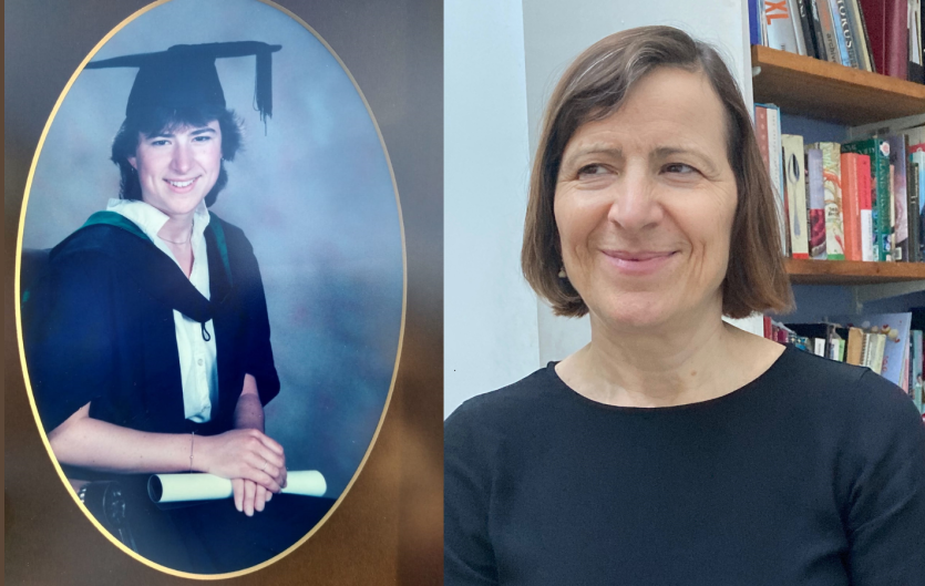 Living with a stammer while studying The article's author, Christine Menzies with a picture from her graduation