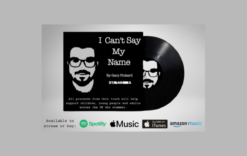 Charity Single: 'I Can't Say My Name' A vinyl record sticking out of a record sleeve