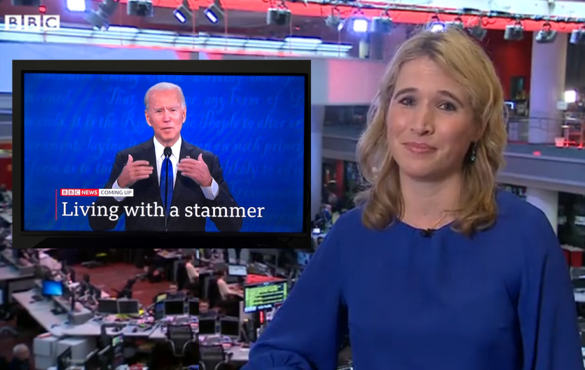 Stammering hits the headlines BBC reporter Felicity presenting a news item on stammering