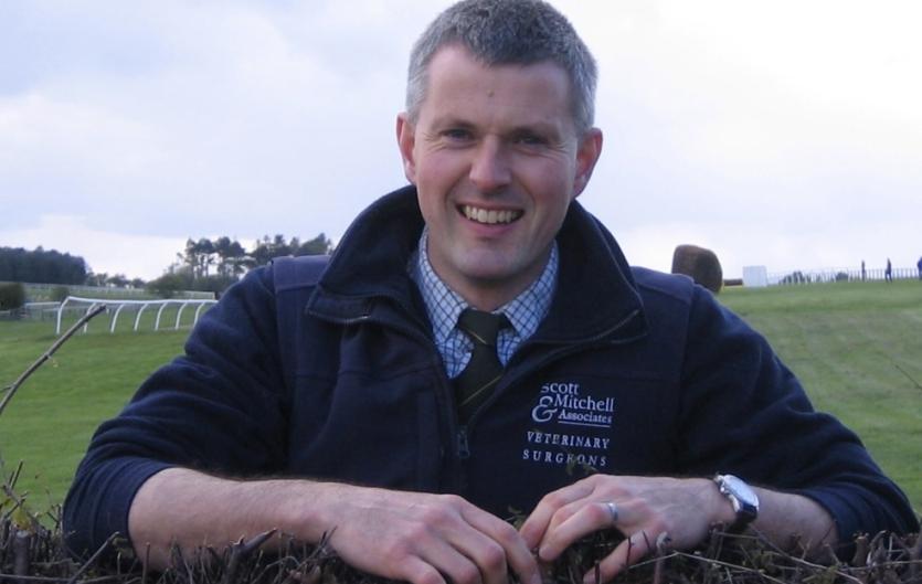 It’s what you say, not how you say it Colin Mitchell in a vet's jacket at a racecourse