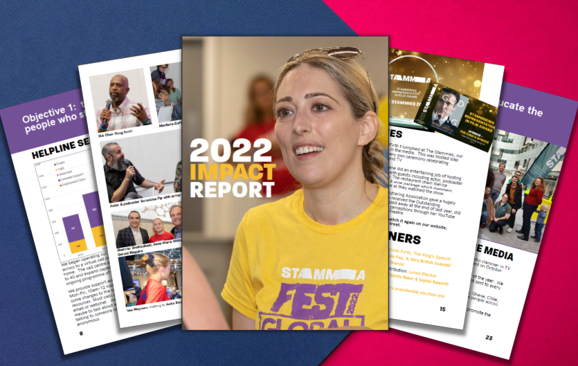 2022 Impact Report A montage of pages showing different content