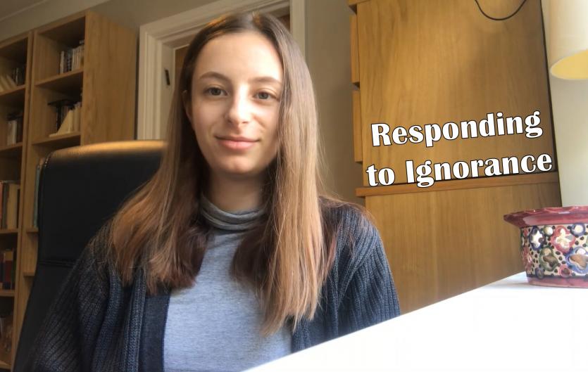 Tash's Vlog: Responding to Ignorance New vlogger Tash, looking at the camera on her computer