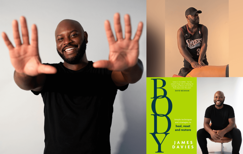 I'm living proof that anything is possible A man holding his hands up to the camera and smiling, with inserts of a book cover, and the same man sitting down and doing a massage