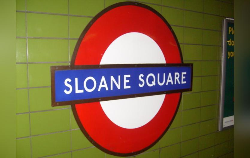 Central London Stammer Group A London Underground sign saying 'Sloane Square'