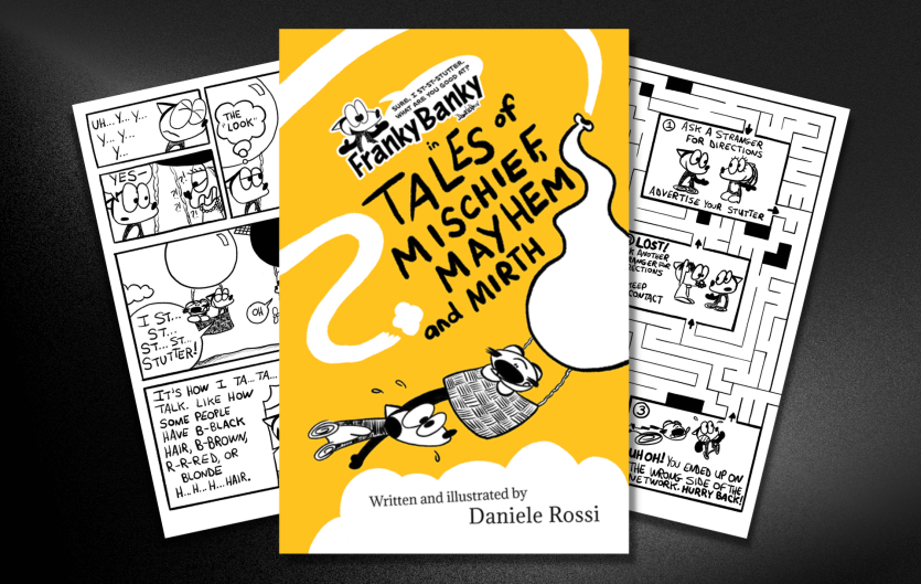 Franky Banky book: Review & prize draw A book cover and selected pages from within the book