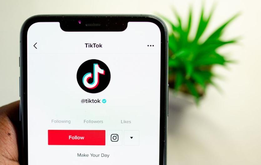 A smartphone screen with the TikTok logo showing