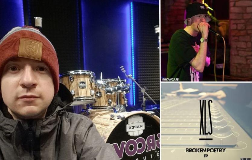 Hip hop gave me the voice I found hard to find A montage, with the main picture showing a man looking at the camera with a drum kit behind. Inset pictures include a man holding a microphone to his mouth and an album cover