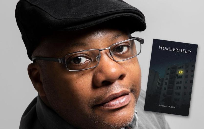 I speak about 100mph. My writing style is pretty much the same. A close up of a man looking at the camera, with an insert picture of a book cover