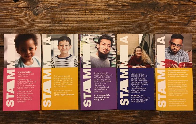 Information Leaflets Five leaflet covers showing a photo of a person and text