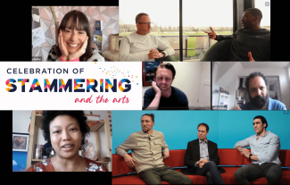 A montage of images showing people being interviewed in-person and over video call