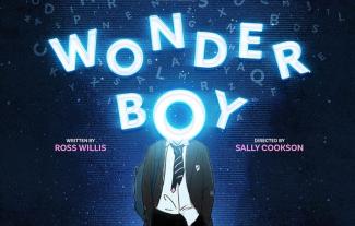 The words 'Wonder Boy', with the O in boy covering the head of an animated schoolboy