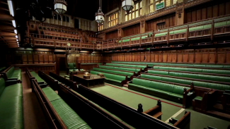 The UK House of Commons room without anybody in it