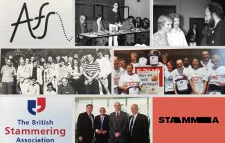 A collage of old and new photographs and logos