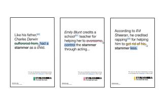 Three posters with text on them