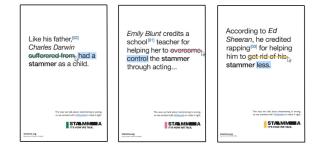 Three posters with text on them