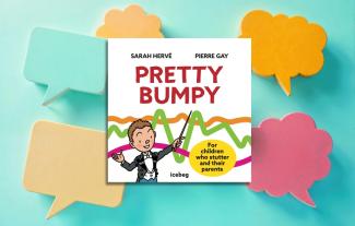 A children's book cover featuring an illustration of a boy, surrounded by speech bubbles