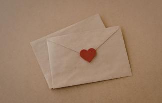 A letter with a heart on it