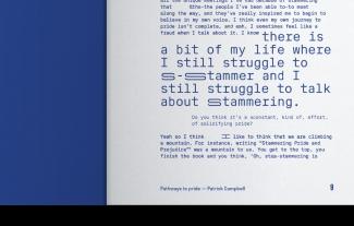 A page of text, with lines and letters of varying sizes
