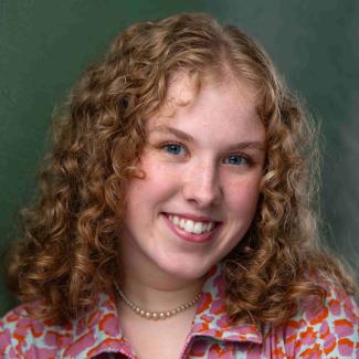 A woman smiling