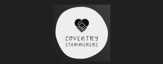 A logo showing illustrated shaking hands and 'Coventry Stammerers'