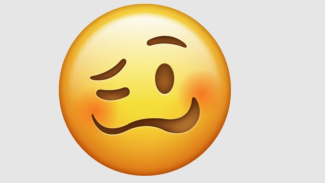 An emoji showing a woozy face