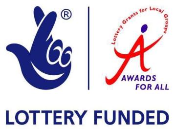 The UK Lotto logo: an illustrated hand with its fingers crossed, with 'Lottery funded' below